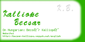 kalliope becsar business card